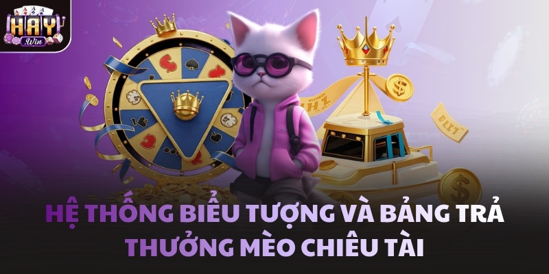 Hệ thống biểu tượng và bảng trả thưởng Mèo Chiêu Tài
