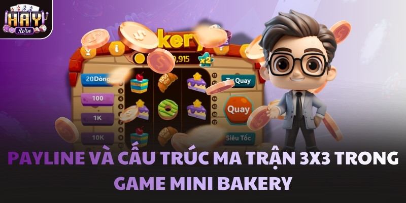 Payline và cấu trúc ma trận 3x3 trong game Mini Bakery